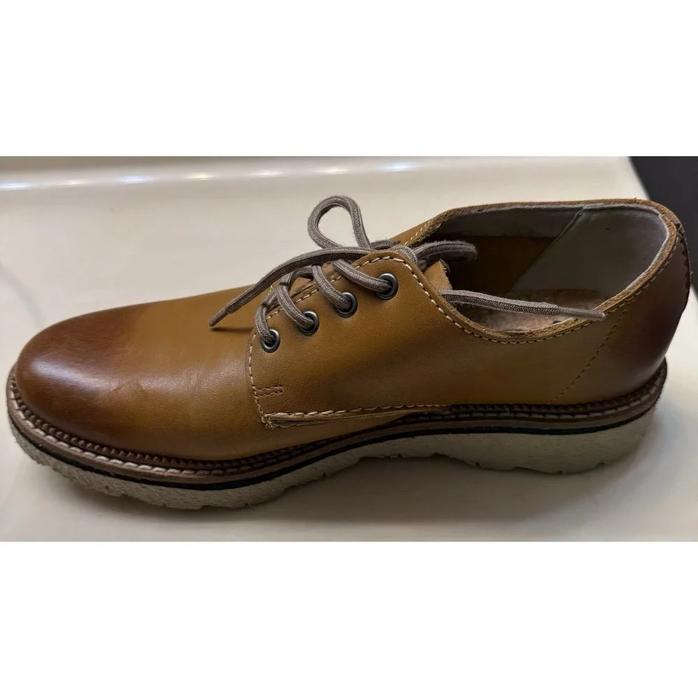Clarks Frelan Walk Oxford Dress Shoe Size 7 1/2 Cognac